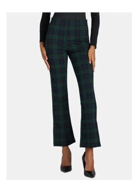 NWT Time and Tru Women's Ponte Knit Pull On Bootcut Pants Medium Plaid